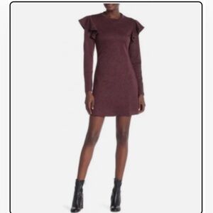 Free Generation Burgundy Ruffle Sleeve Dress (sold at Nordstrom)